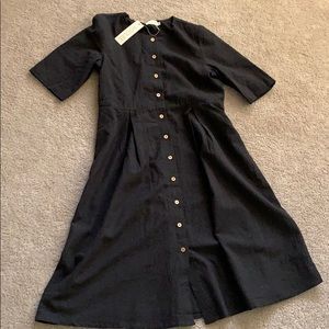 Dark olive button dress